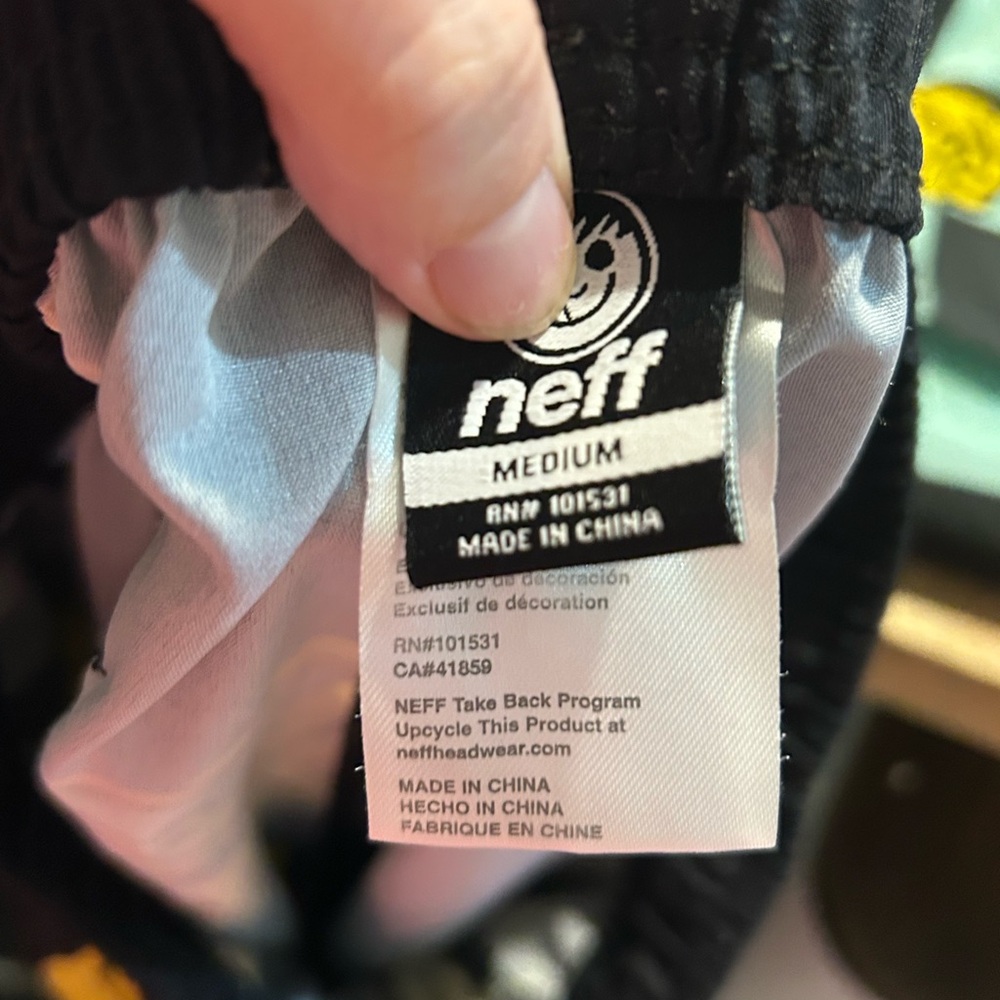 Neff Swim Shorts with Yellow Duck and Mint Checker Accents - Picture 5 of 6